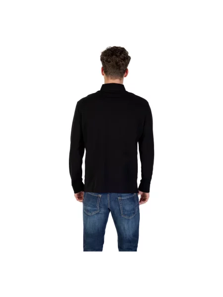 Koszulka polo Armani Exchange z długim rękawem czarna