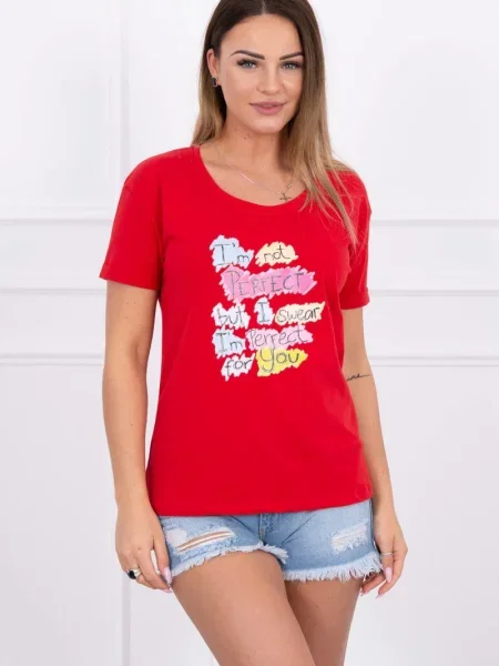 Bluză Kesi cu imagine roșu