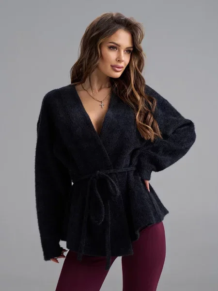 Кардиган ISSA Plus комбінований верх чорний