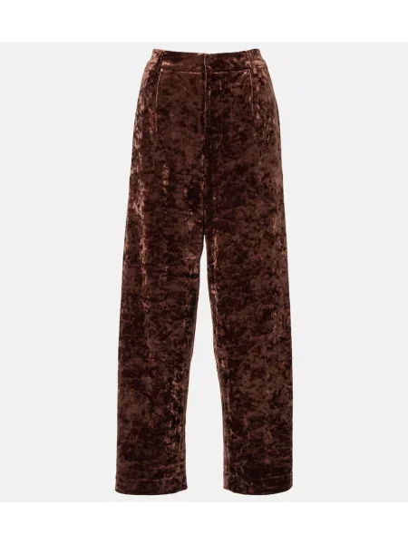 Pantaloni Xu Zhi de catifea maro