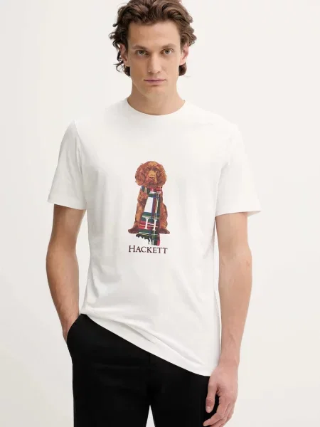 Футболка Hackett London с принтом белая