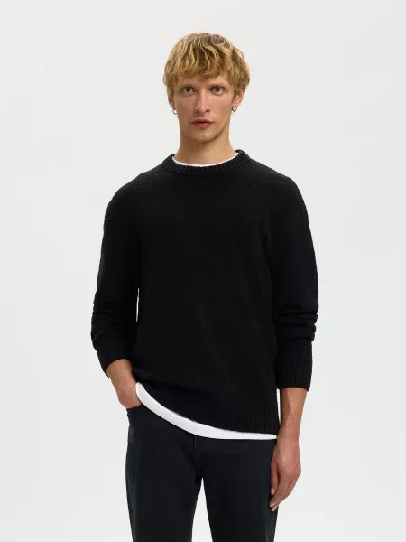 SELECTED Pulover SLHALEX' negru