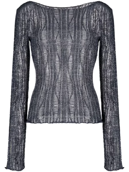 Pulover Voz tricotate albastru