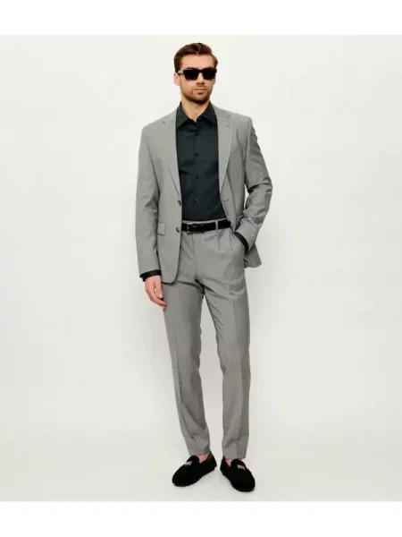 BOSS BLACK De lână costum gri
