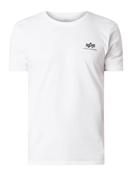 Alpha Industries t-shirt Basic T Small Logo z nadrukiem biały