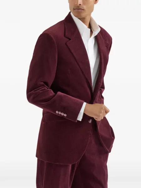 Sacou Brunello Cucinelli de catifea cord roșu
