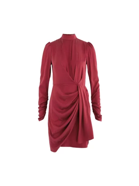 Sukienka mini Zimmermann drapowana z granatem garniturowa czerwona