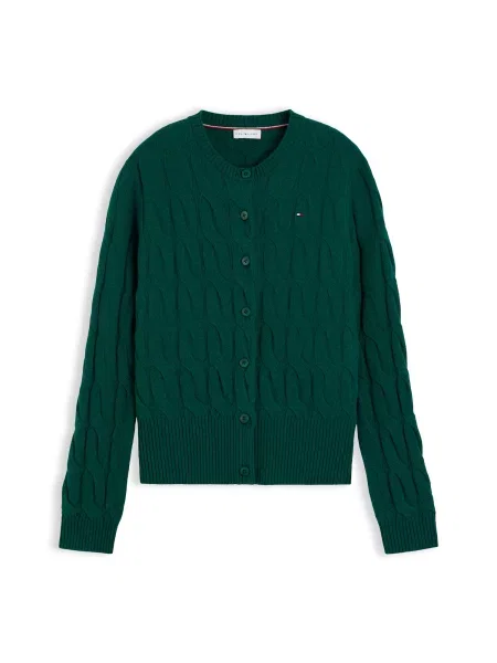 TOMMY HILFIGER Geacă tricotată pin verde