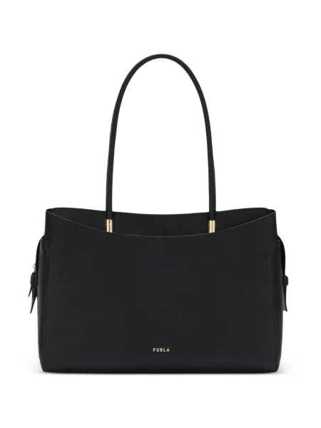 Кожена шопинг чанта Furla черно