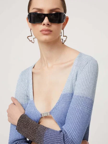 GCDS cardigan femei light albastru