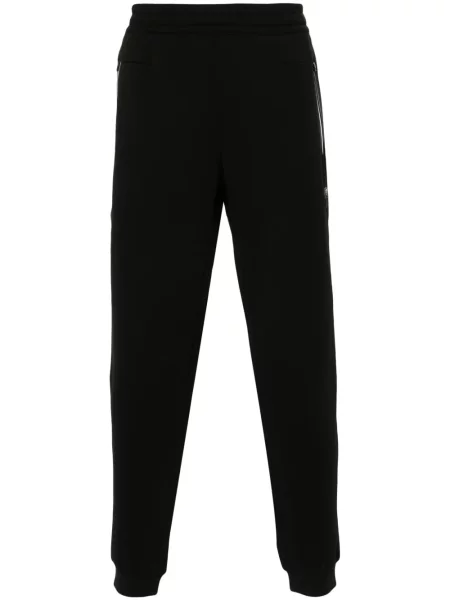 Pantaloni Ea7 Emporio Armani alergare cu autograf negru