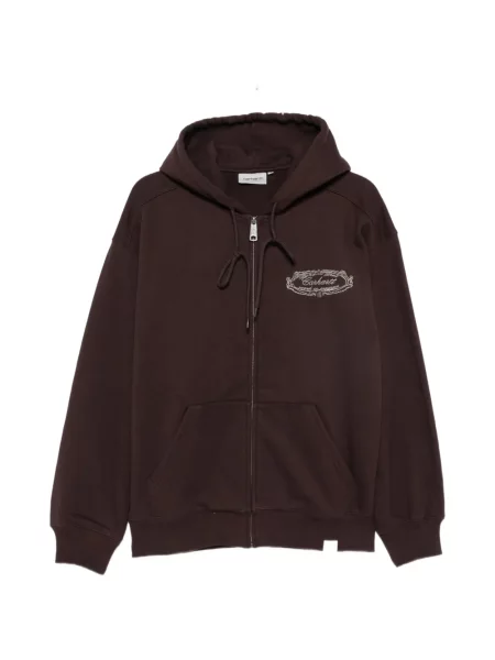 Mikina s kapucňou Carhartt Wip hnedá