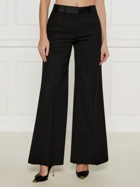 HUGO Nadrág Havinare | flare fit gyapjú hozzáadásával fekete
