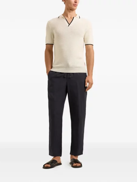 Gulerat tricou polo Orlebar Brown maro