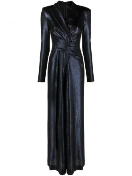 Szeroki kombinezon Talbot Runhof niebieski