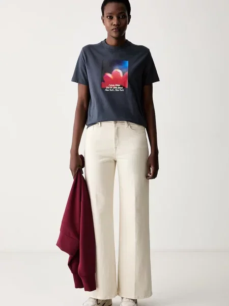 Calvin Klein Jeans tričko dámske modrá