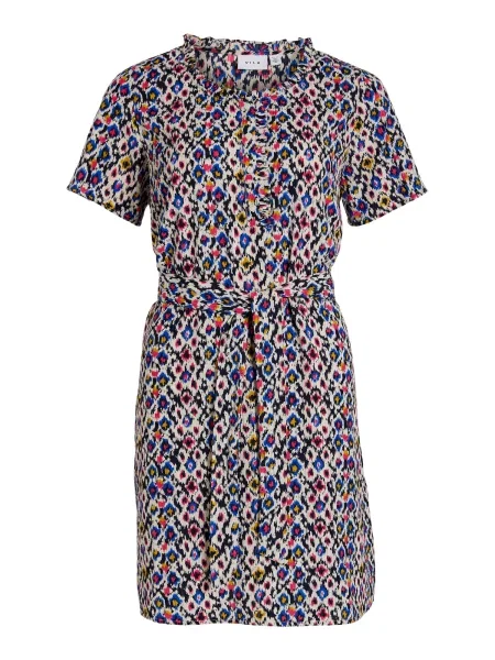 VILA Rochie tip bluză SILLE deschis / safir / galben muștar / roz bej