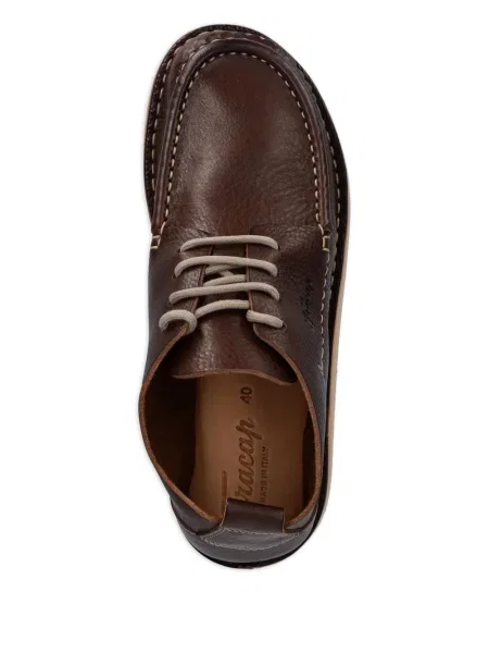 Botine Fracap cu șireturi din piele maro