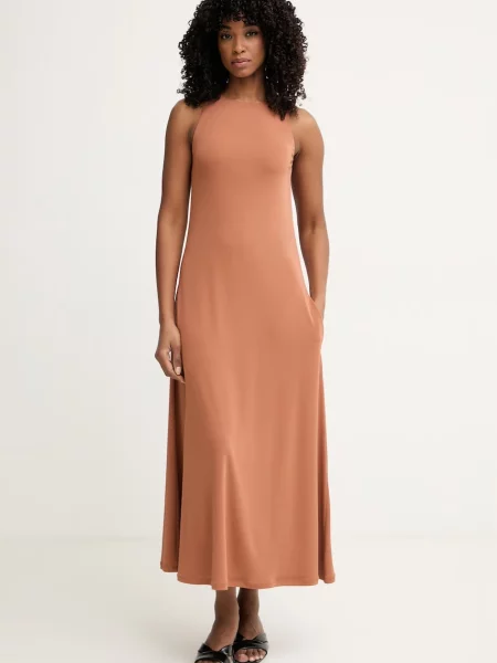 MM by Max Mara rochie din vâscoză BOSSO maro