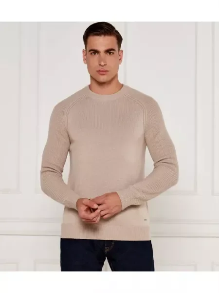 Joop! Pulover cu adaos de lână bej