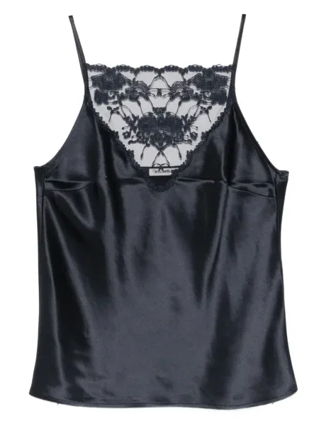 Top By Malene Birger din dantelă albastru