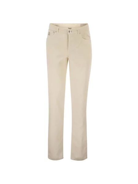 Pantaloni Brunello Cucinelli de catifea cord cu 5 buzunare