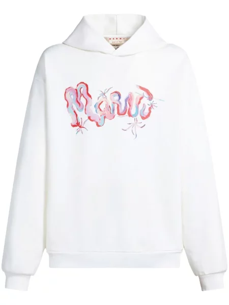 Hanorac cu glugă Marni cu imagine alb