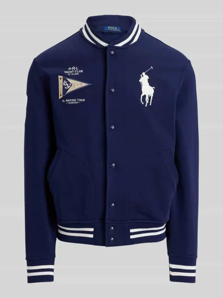 Bluza rozpinana o kroju regular fit w styl college Polo Ralph Lauren granatowa