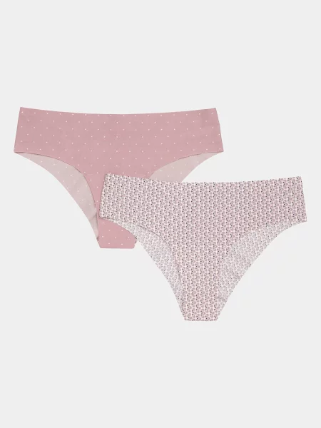 Бесшовные трусики бразилиана с низкой посадкой и цветочным принтом 2 штуки