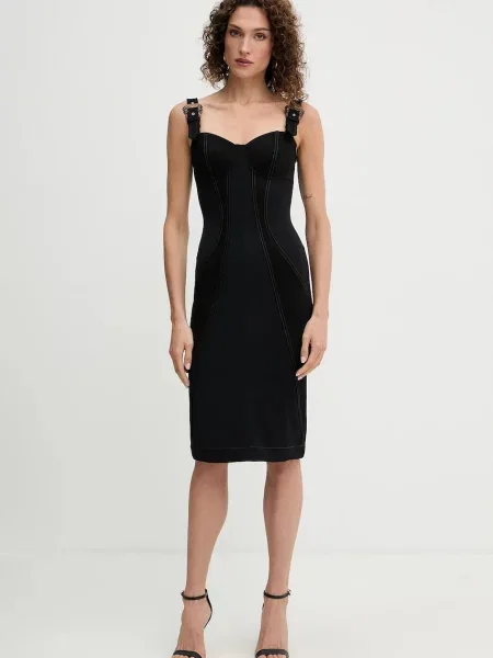 Сукня Versace Jeans Couture midi облягаюча чорний