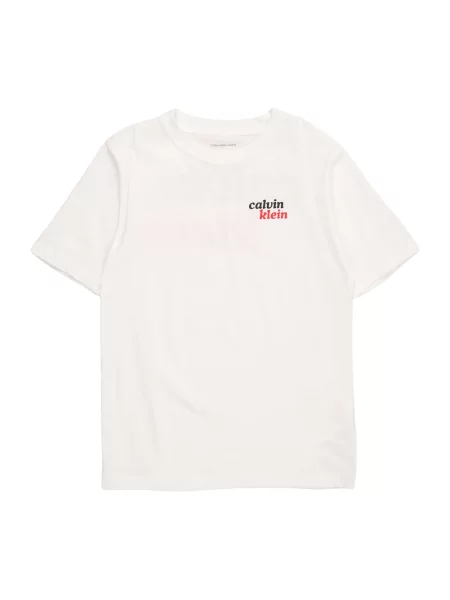 Calvin Klein Jeans Tricou roșu / negru alb