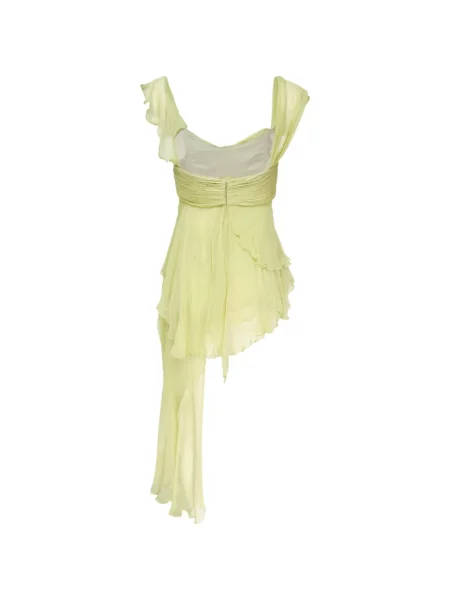 Rochie mini Stolen Stores cu volane asimetrică verde