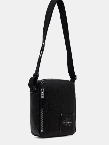 Calvin Klein geantă mică pentru bărbați cu imitație de piele negru