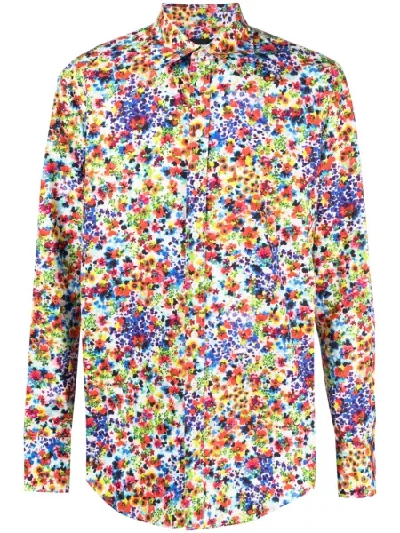 Cămașă Dsquared2 cu model floral cu imagine albastru