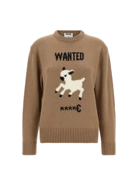 Sweter Moschino wełniany beżowy