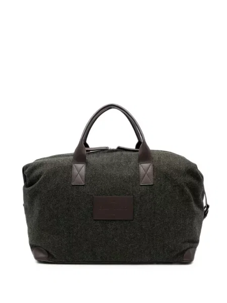 Geantă Gran Sasso de lână cu model herringbone gri
