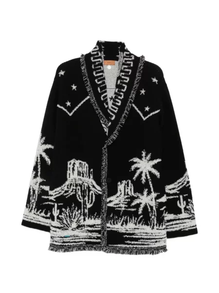 Cardigan Alanui cu franjuri tricotate negru