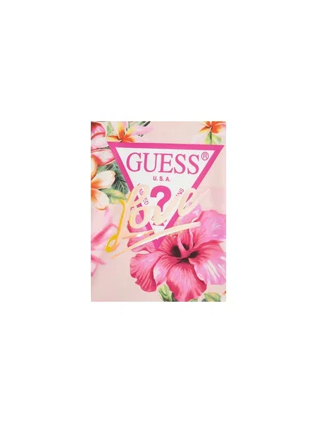 Guess T-shirt Ružičasta Relaxed Fit bijela