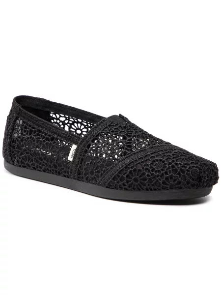 Nizki čevlji Toms Alpargata Black Moroccan Crochet črna