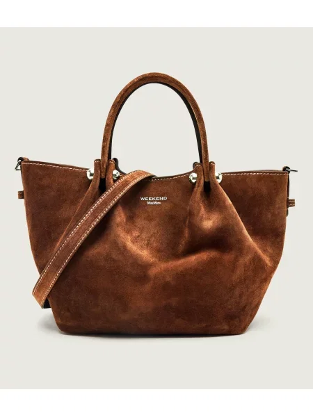 Geantă Weekend Max Mara Wkario închis maro