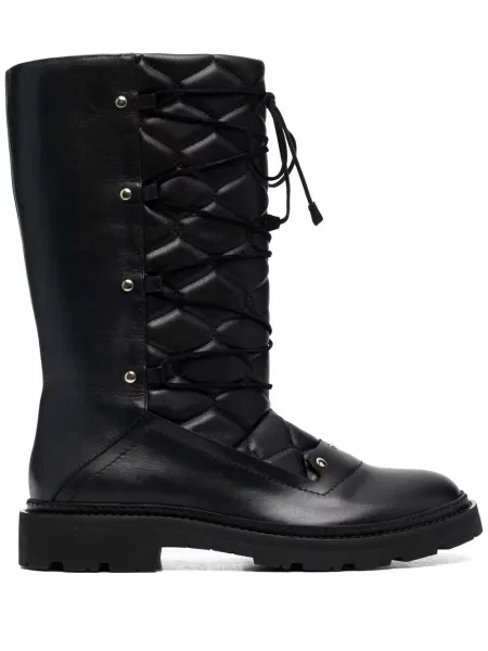 Botine Bally cu șireturi din piele negru