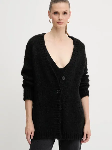 Silvian Heach kardigan z domieszką wełny LETSOSA lekki czarny