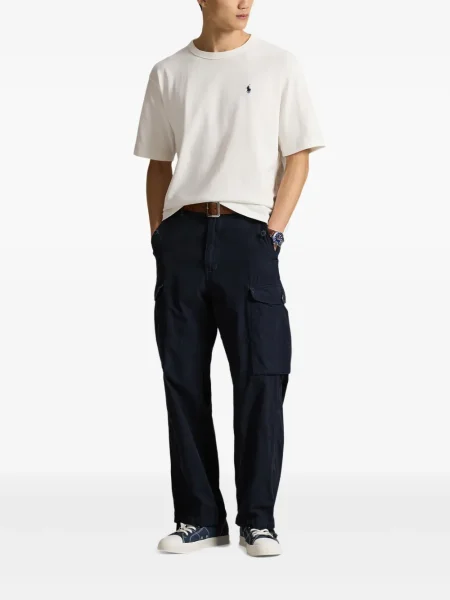 Dlouhá pruhovaná s límcem kšiltovka Polo Ralph Lauren modrá