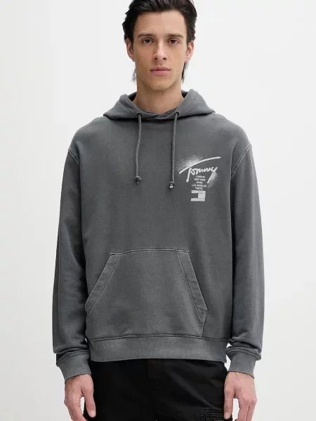 Tommy Jeans hanorac cu glugă masculin gri