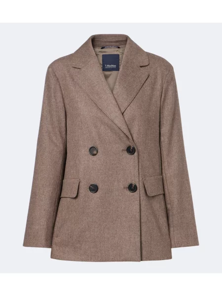 Sacou 's Max Mara de lână cu două rânduri de nasturi maro