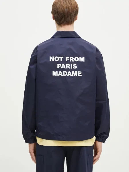 Drôle de Monsieur rövid kabát La Veste Slogan sötétkék átmeneti