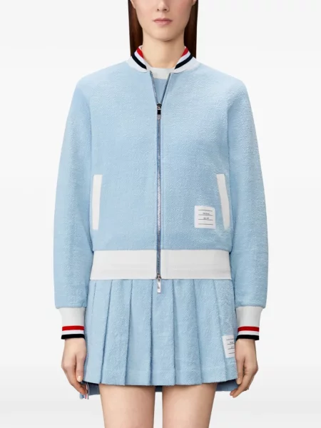 Geacă bomber Thom Browne cu dungi albastru