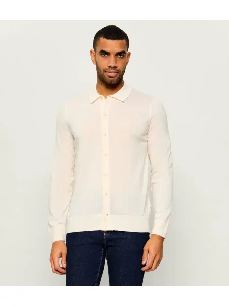 BOSS BLACK De lână cardigan H-Helbert negru