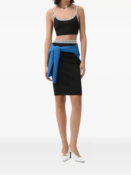 Fustă midi Versace din jacard negru