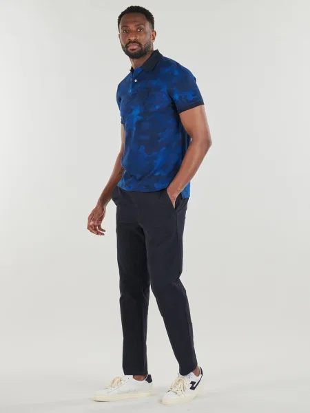 Maskáčový polokošeľa Polo Ralph Lauren modrá